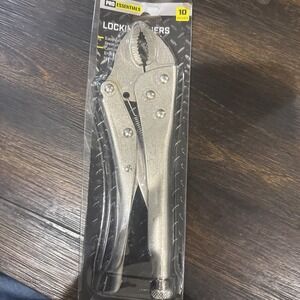 New PRO ESSENTIALS LOCKING PLIERS 10" Easy Adjust Pressure Screw Ergonomic